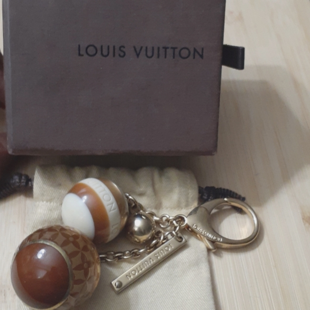 LOUIS VUITTON BIJOUX SAC MINI LIN CROOSETTE KEYCHAIN BAG CHARM